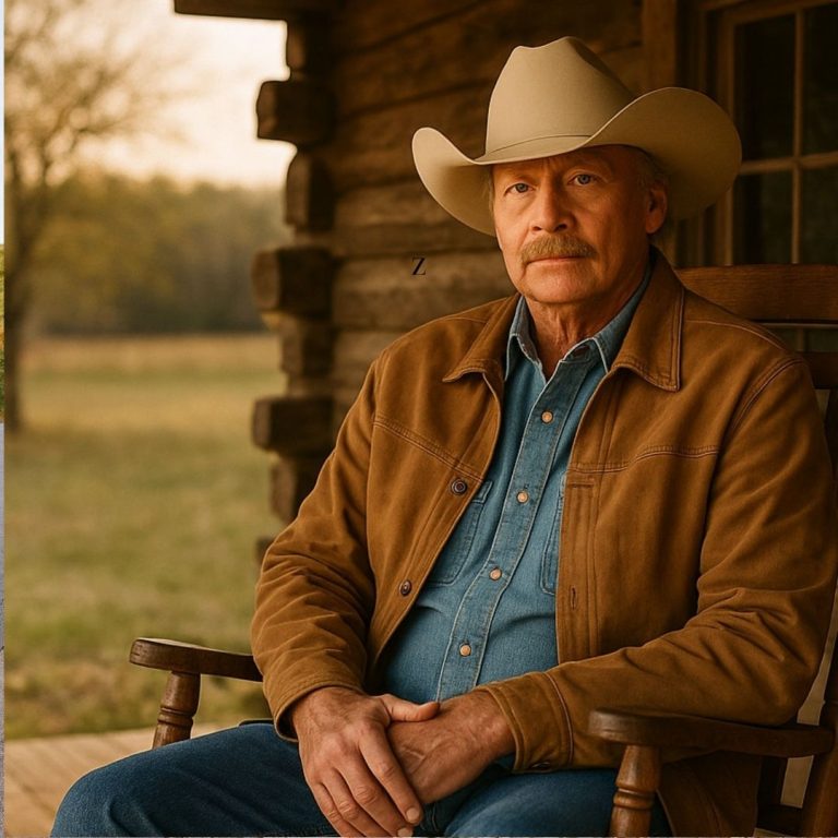 At 67, Alan Jackson sits alone on an old rocking chair. No music. No